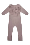 Maniere Manière Ruffle Footie In Pale Mauve