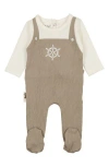 Maniere Sailor Long Sleeve Overall Footie In Sand
