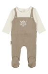 Maniere Sailor Long Sleeve Overall Footie In Sand