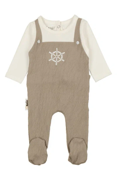 Maniere Babies' Sailor Long Sleeve Overall Footie In Sand