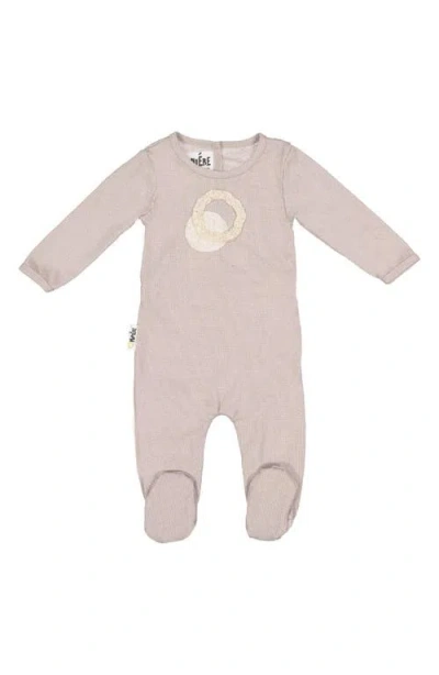 Maniere Babies' Manière Shadow Stripe Footie In Neutral