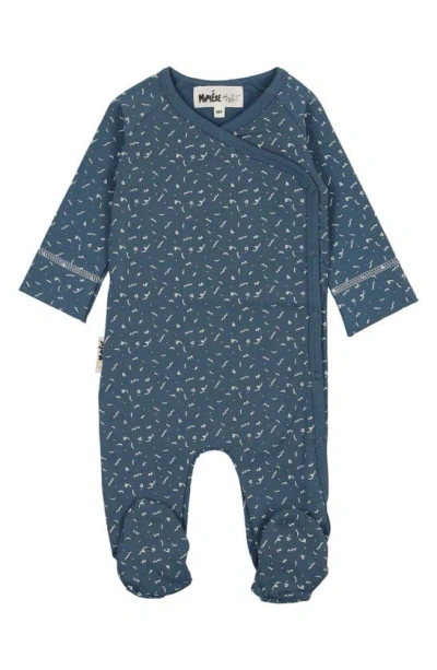 Maniere Babies' Silly Squiggle Footie In Royal Blue/ White