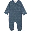 Maniere Babies' Manière Silly Squiggle Footie In Royal Blue/white