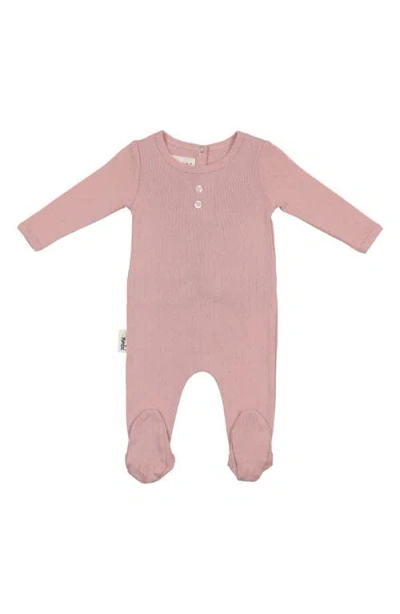 Maniere Babies' Manière Simple Pointelle Footie In Pink