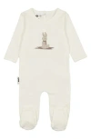Maniere Manière Snow Bunny Cotton Blend Footie In White