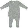 Maniere Manière Soft Vines Cotton Blend Footie In Gray