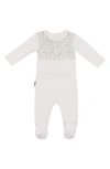 Maniere Manière Speckled Smocked Cotton Blend Footie In White