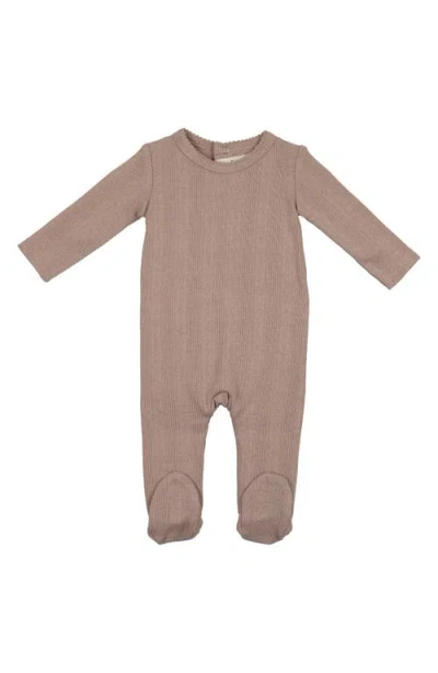 Maniere Babies' Manière Stretch Cotton Pointelle Footie In Neutral
