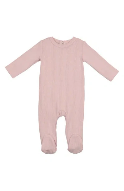 Maniere Babies' Manière Stretch Cotton Pointelle Footie In Pink