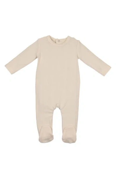 Maniere Babies' Manière Stretch Cotton Pointelle Footie In Pink