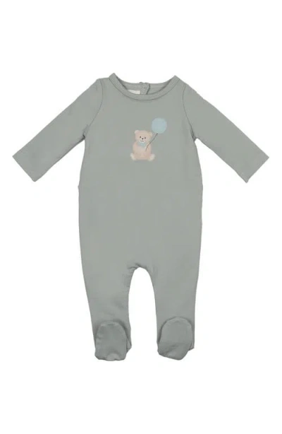 Maniere Babies' Manière Teddy Print Footie In Blue