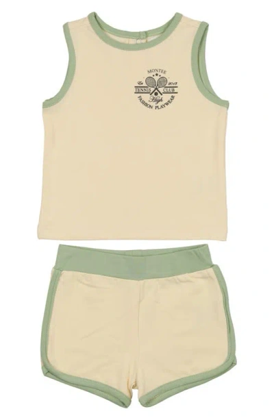 Maniere Kids' Manière Tennis Club Tank & Shorts Set In Cream