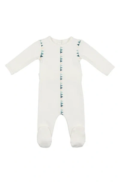 Maniere Babies' Manière Triangle Cotton Blend Footie In Neutral