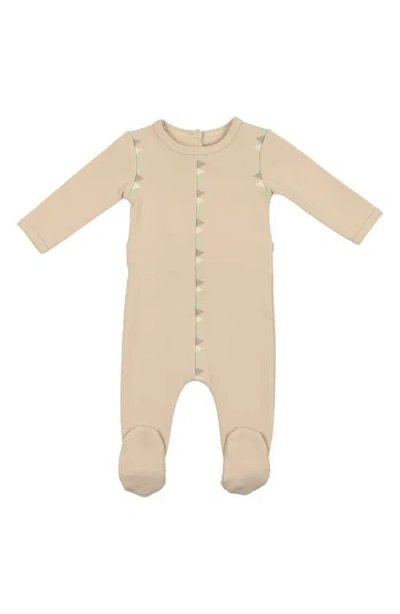 Maniere Babies' Manière Triangle Cotton Blend Footie In Neutral