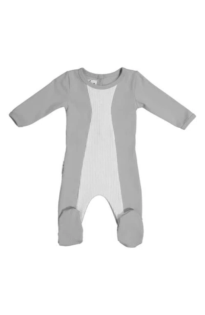 Maniere Babies' Manière Two-tone Footie In Gray