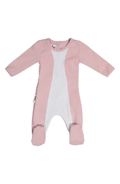 Maniere Babies' Manière Two-tone Footie In Pink