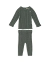 Maniere Unisex Aran Knit Sweater & Leggings Set - Baby, Little Kid In Sage
