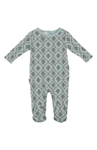Maniere Babies' Manière Victorian Cotton Blend Footie In Gray