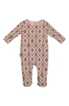 Maniere Manière Victorian Print Footie In Brown