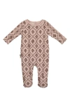 Maniere Manière Victorian Print Footie In Brown