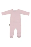 Shop Maniere Manière Wave Stripe Cotton Footie In Blossom