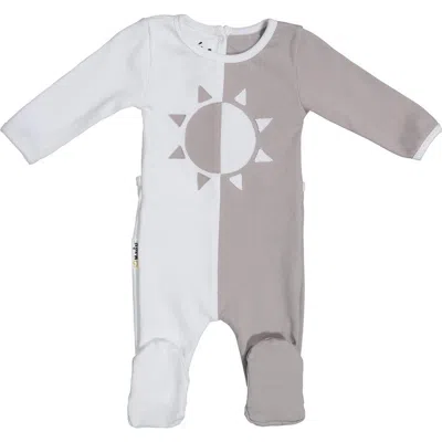 Maniere Babies' Manière Whimsical Shape Footie In Gray