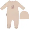 Maniere Manière Whimsy Wheelbarrow Footie & Hat Set In Neutral