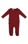Maniere Manière Winter Berries Cotton Blend Footie In Burgundy