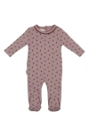 Maniere Manière Winter Berries Cotton Blend Footie In Nude