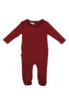 Maniere Babies' Manière Winter Berries Cotton Blend Footie In Red