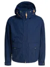 Manifattura Ceccarelli Navy Blazer Coat With Concealed Zip Collar In Blue