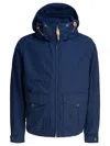 Manifattura Ceccarelli Navy Blazer Coat With Concealed Zip Collar In Blue