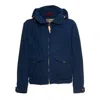 Manifattura Ceccarelli Navy Blazer Coat With Concealed Zip Collar In Blue