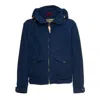 Manifattura Ceccarelli Navy Blazer Coat With Concealed Zip Collar In Blue