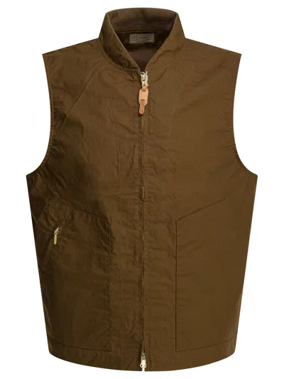 Manifattura Ceccarelli "new Travel" Sleeveless Jacket In Brown