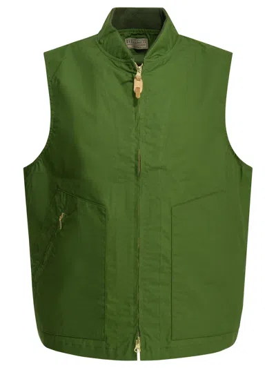 Manifattura Ceccarelli "new Travel Vest" Sleeveless Jacket In Green