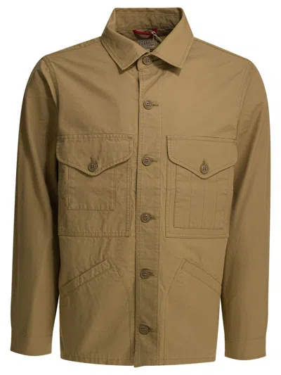 Manifattura Ceccarelli Regular Fit Country Overshirt Jacket In Brown