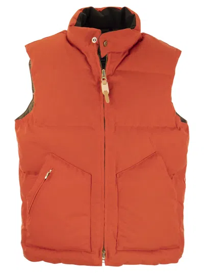 Manifattura Ceccarelli Quilted Goose Down Waistcoat With Water-repellent Finish In Red