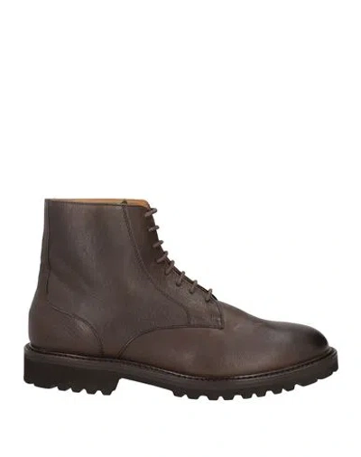 Manifatture Etrusche Man Ankle Boots Dark Brown Size 9 Leather