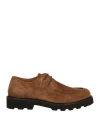 Manifatture Etrusche Man Lace-up Shoes Camel Size 7 Soft Leather In Beige