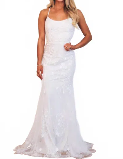 Maniju Forever Girl Lace Open Back Maxi Dress In White