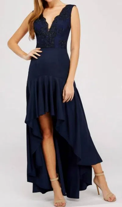Maniju High-low Maxi Dress In Navy