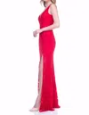 Maniju Red Lace Long Dress In Red
