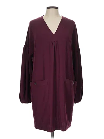 Manila Grace Casual Dress In Burgundy
