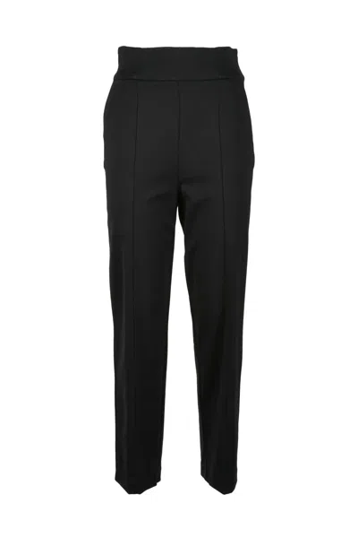 Manila Grace Mid-rise Tailored Trousers With Sleek Silhouette In Black