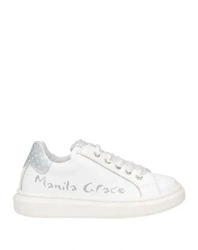 Manila Grace Babies'  Toddler Girl Sneakers White Size 9.5c Soft Leather, Textile Fibers