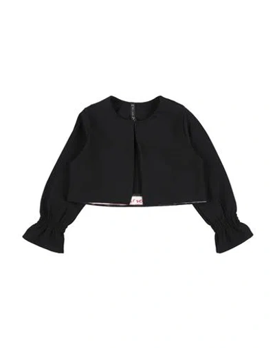 Manila Grace Babies'  Toddler Girl Wrap Cardigans Black Size 6 Polyester, Elastane