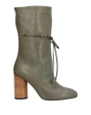Manila Grace Woman Ankle Boots Military Green Size 8 Ovine Leather In Green