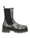 Manila Grace Woman Ankle Boots Silver Size 8 Sheepskin In Silver