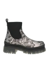 Manila Grace Woman Ankle Boots Silver Size 8 Sheepskin In Silver